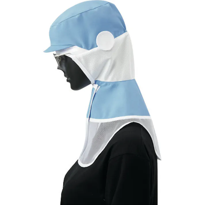 【CAINZ-DASH】サーヴォ ロングフード 衛生帽子 サックス M CD-590-K1-M【別送品】