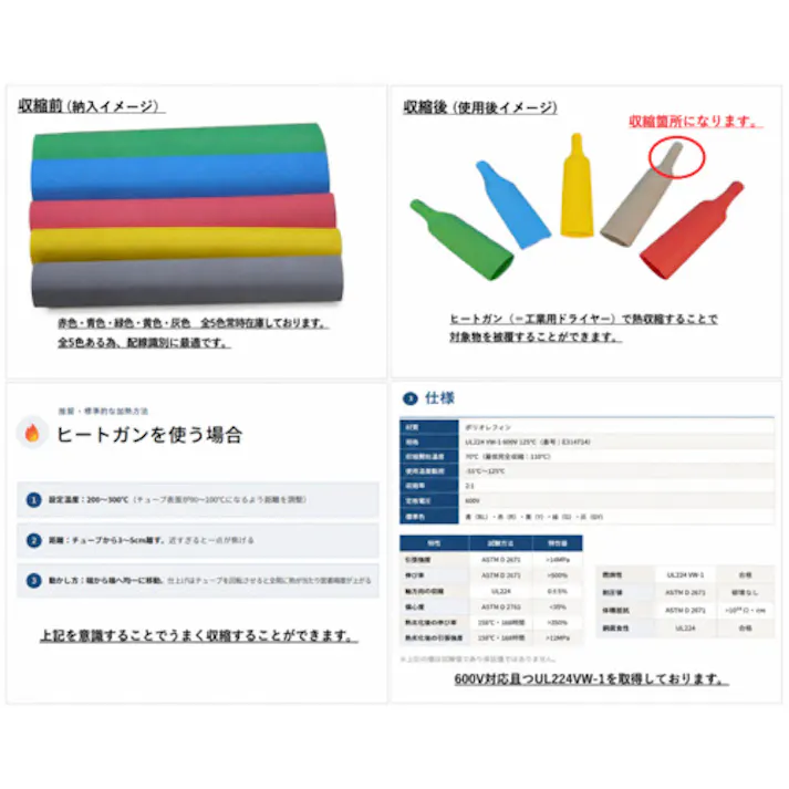 【CAINZ-DASH】デンカエレクトロン SZF2チューブ 黄 Φ80.0 1mx5本 SZF2C-80.0-Y【別送品】