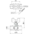 【CAINZ-DASH】オンダ製作所 ＡＥ６型ボールバルブ　Ｒ１／２　×　ナット付アダプター（Ｇ１／２） AE6-13M【別送品】