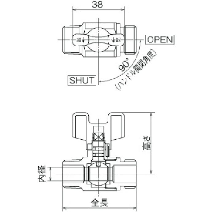 【CAINZ-DASH】オンダ製作所 ＡＥ６型ボールバルブ　Ｒ３／４　×　ナット付アダプター（Ｇ３／４） AE6-20M【別送品】