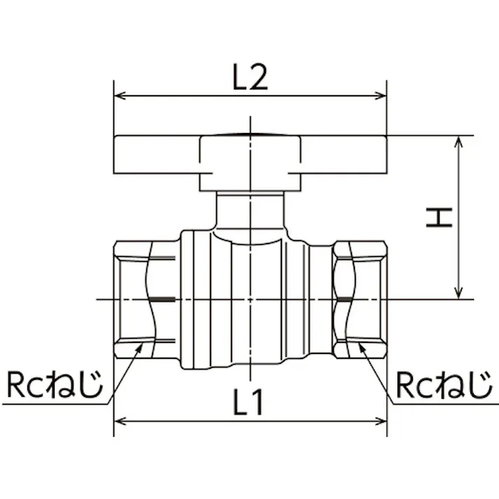 【CAINZ-DASH】オンダ製作所 黄銅ボールバルブ FF型(フルボア) Rc1 1/2 Tハンドル FF-T40【別送品】