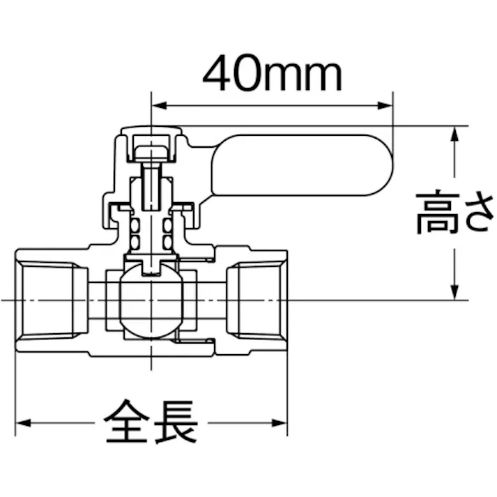 【CAINZ-DASH】オンダ製作所 ボールバルブ フリーボールM1型Rタイプ(ロングハンドル) Rc1/4 × Rc1/4 M1-08MLR【別送品】