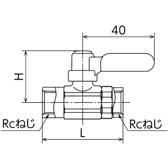 【CAINZ-DASH】オンダ製作所 ボールバルブ フリーボールM1型Rタイプ(ロングハンドル) Rc1/4 × Rc1/4 M1-08MLR【別送品】