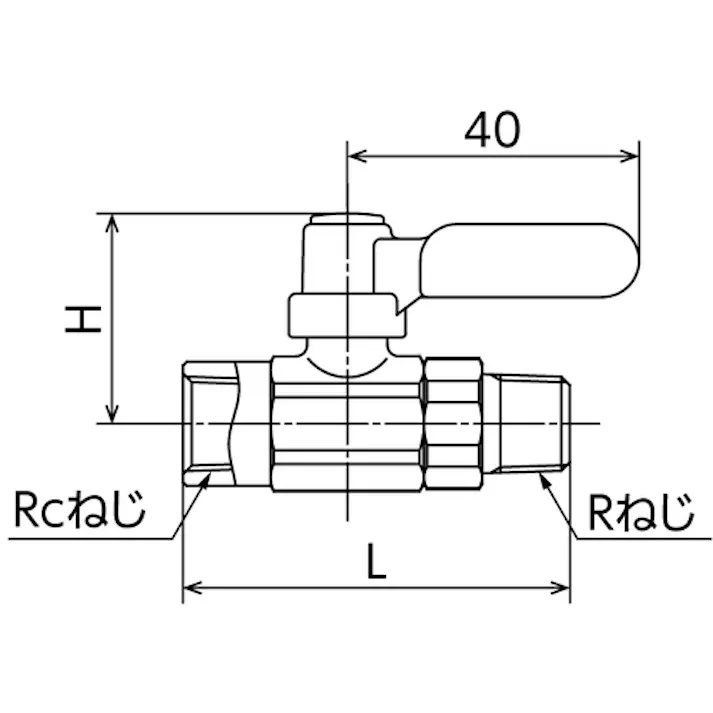 【CAINZ-DASH】オンダ製作所 ボールバルブ フリーボールM2型Rタイプ(ロングハンドル) Rc1/4 × R1/4 M2-08MLR【別送品】