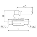 【CAINZ-DASH】オンダ製作所 ボールバルブ　フリーボールＭ３型Ｒタイプ（ロングハンドル）　Ｒ１／４　×　Ｒ１／４ M3-08MLR【別送品】
