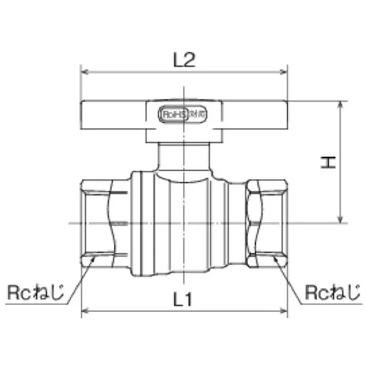 【CAINZ-DASH】オンダ製作所 FF型(フルボール) RoHS指令対応 Rc1/2×Rc1/2 グリーンTハンドル G-FF-T15【別送品】