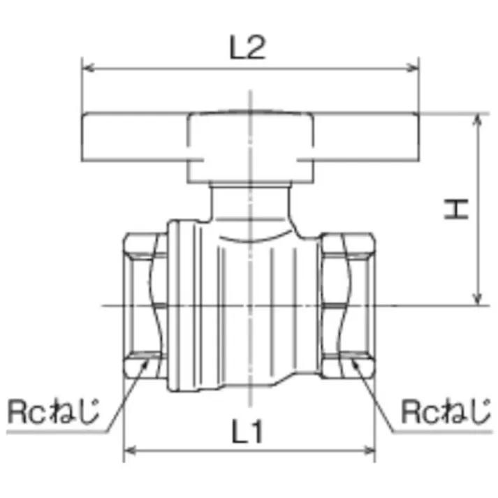 【CAINZ-DASH】オンダ製作所 黄銅ボールバルブ FF2型(フルボアコンパクト) Rc2×Rc2 グリーンTハンドル FF2-T50【別送品】