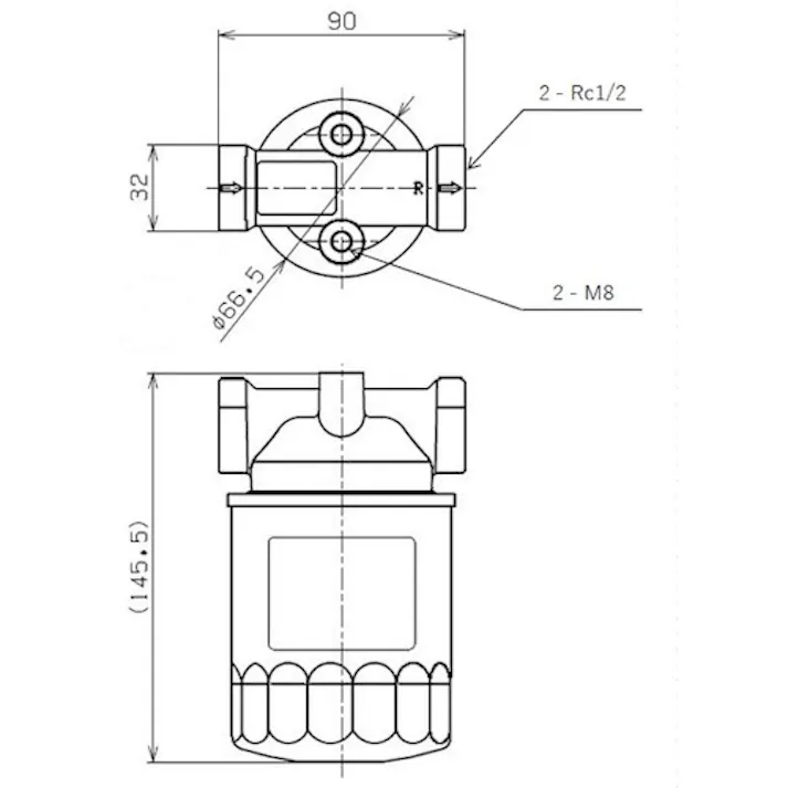 【CAINZ-DASH】ヤマシンフィルタ ラインフィルタ SP-04シリーズ SP-04-10X-A-RC1/2【別送品】