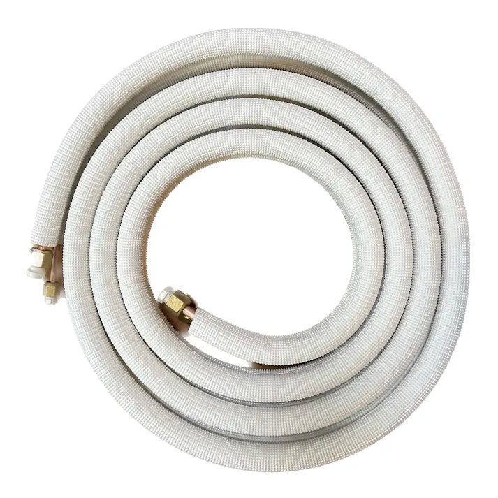 MF エアコンペアチューブ 2分3分 フレア加工済 ナット付 3m ペアコイル エアコン工事用配管 銅管 被覆冷媒配管