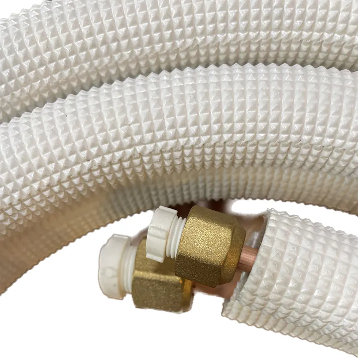 MF エアコンペアチューブ 2分3分 フレア加工済 ナット付 4m ペアコイル エアコン工事用配管 銅管 被覆冷媒配管