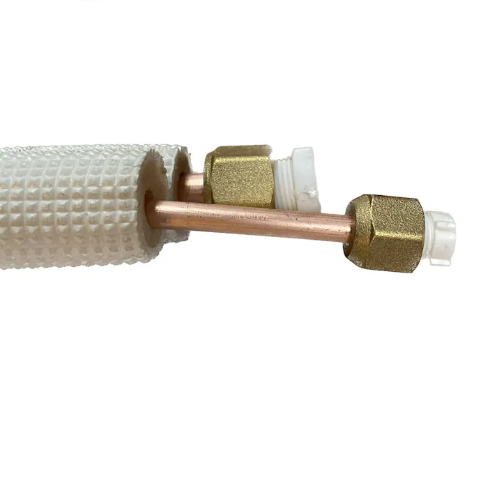 MF エアコンペアチューブ 2分3分 フレア加工済 ナット付 4m ペアコイル エアコン工事用配管 銅管 被覆冷媒配管