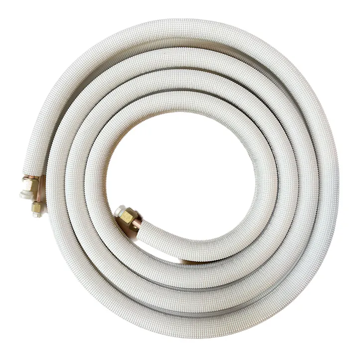 MF エアコンペアチューブ 2分3分 フレア加工済 ナット付 4m ペアコイル エアコン工事用配管 銅管 被覆冷媒配管