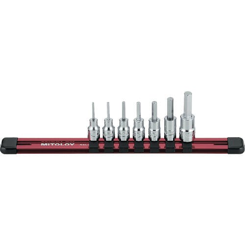 【CAINZ-DASH】水戸工機 １／４　ヘックスソケット　ホルダーセット　７コマ８点 HH208M【別送品】