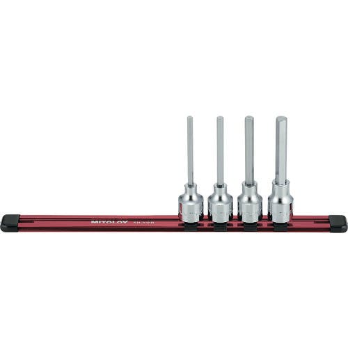【CAINZ-DASH】水戸工機 １／２　ヘックスソケット　ロング　ホルダーセット　４コマ５点 HH405ML【別送品】