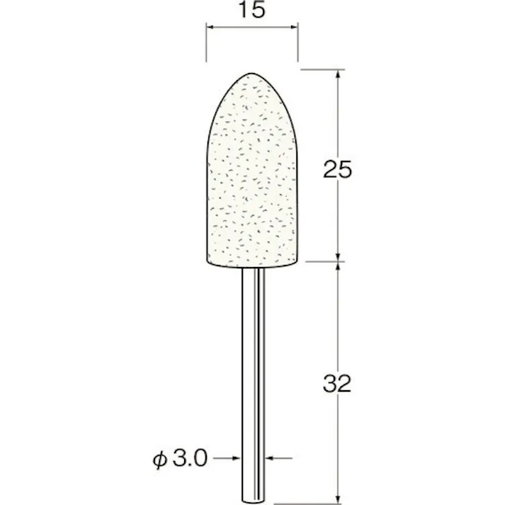 【CAINZ-DASH】日本精密機械工作 軸付フェルトバフ砲弾型幅(mm)25 (5個入) F3615【別送品】