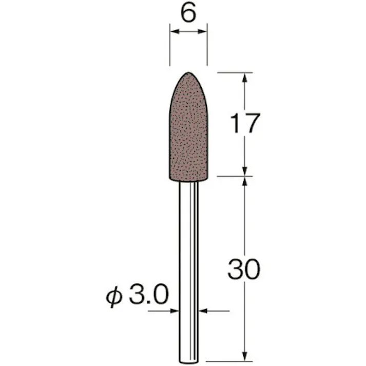 【CAINZ-DASH】日本精密機械工作 軸付ラビン砥石(一般用)R4411粒度(#):80 R4411【別送品】
