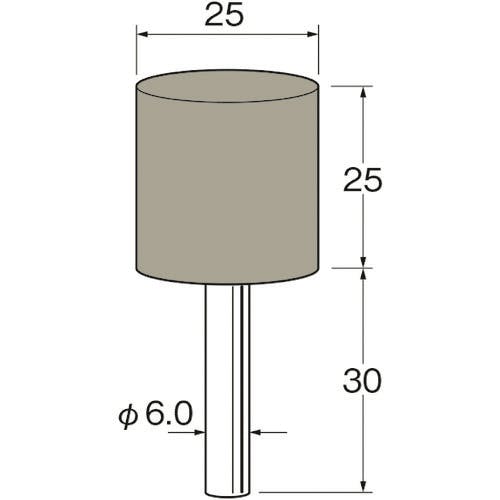 日本精密機械工作 軸付弾性砥石(PVA砥石)外径(mm):25粒度(#):120 R7632 軸付砥石 日本精密機械工作 軸付弾性砥石(PVA砥石)外径(mm):25粒度(#):120 R7632 軸付砥石