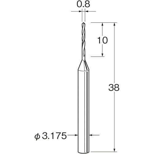 日本精密機械工作 ツイストドリル(超硬合金)刃径(mm):0.8シャンク径(mm):3.175 T3008 超硬ドリル 日本精密機械工作 ツイストドリル(超硬合金)刃径(mm):0.8シャンク径(mm):3.175 T3008 超硬ドリル