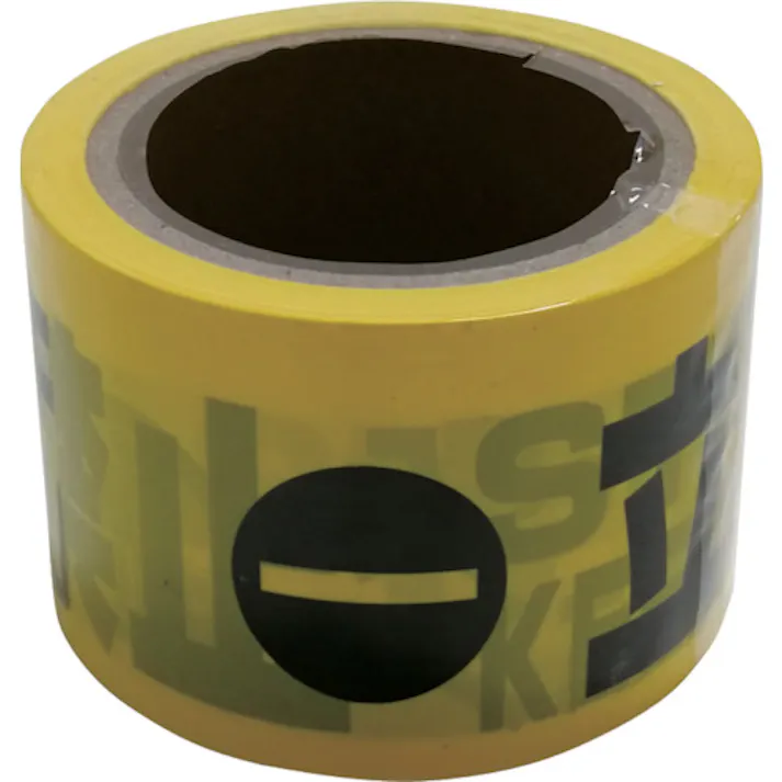 【CAINZ-DASH】セーフラン安全用品 バリケードテープ 立入禁止(バイリンガル黒文字) 幅70mm×50m 非粘着 N2004【別送品】