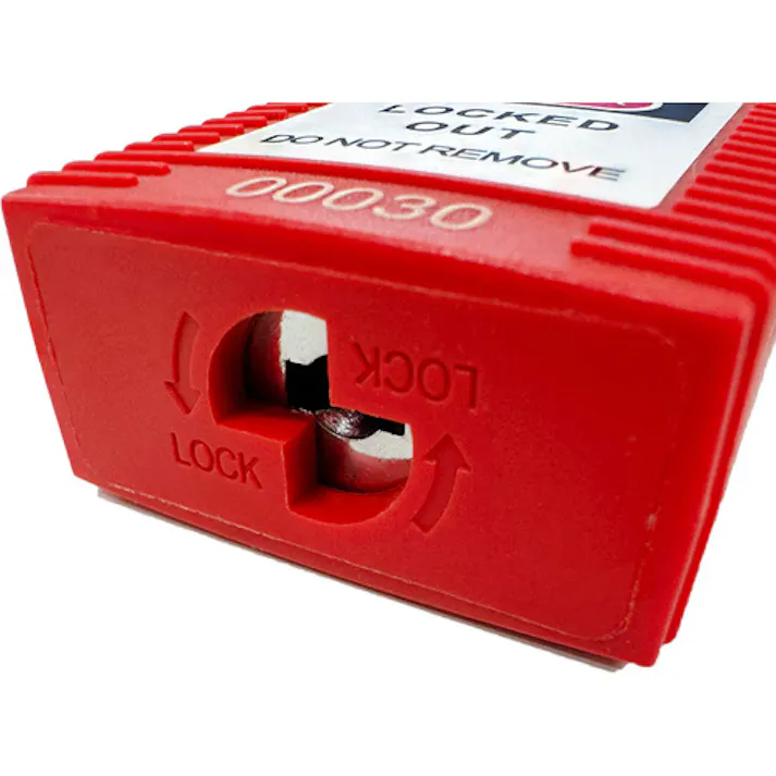 【CAINZ-DASH】セーフラン安全用品 ロックアウト用ケーブルパドロック 赤 14685-1【別送品】