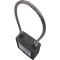 【CAINZ-DASH】セーフラン安全用品 ロックアウト用ケーブルパドロック　黒 14689-1【別送品】