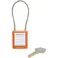 【CAINZ-DASH】セーフラン安全用品 ロックアウト用ケーブルパドロック オレンジ 14690-1【別送品】