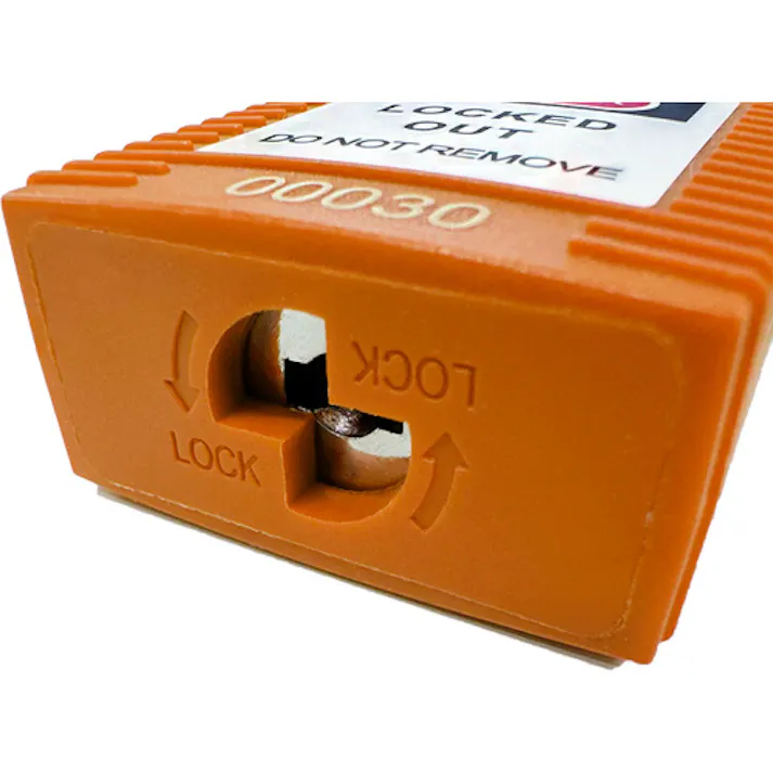 【CAINZ-DASH】セーフラン安全用品 ロックアウト用ケーブルパドロック オレンジ 14690-1【別送品】