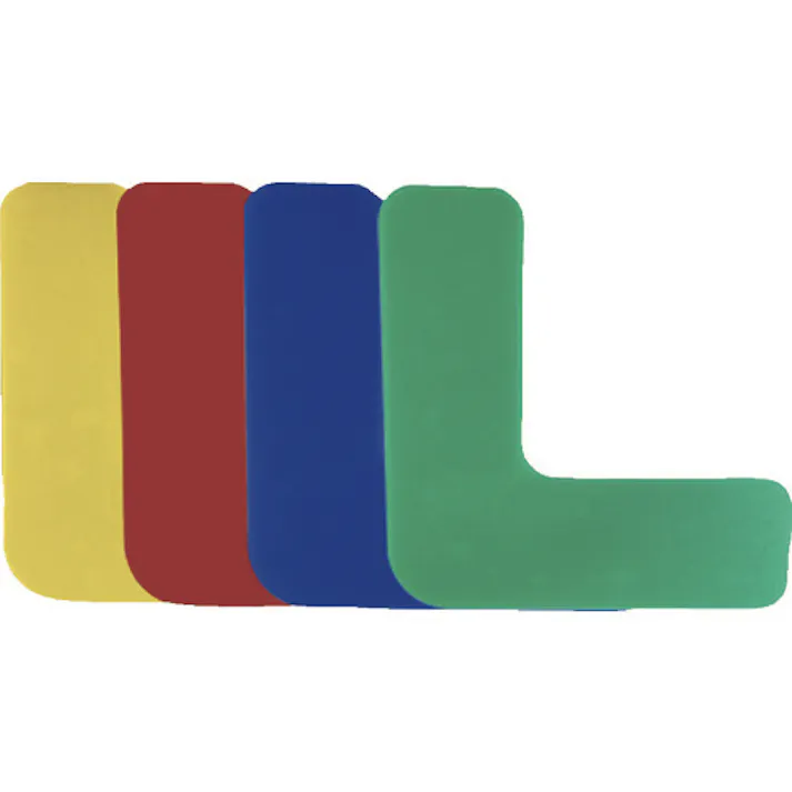 【CAINZ-DASH】セーフラン安全用品 高耐久5Sフロア表示ステッカー L型 10枚セット 150×150mm 黄 10940【別送品】