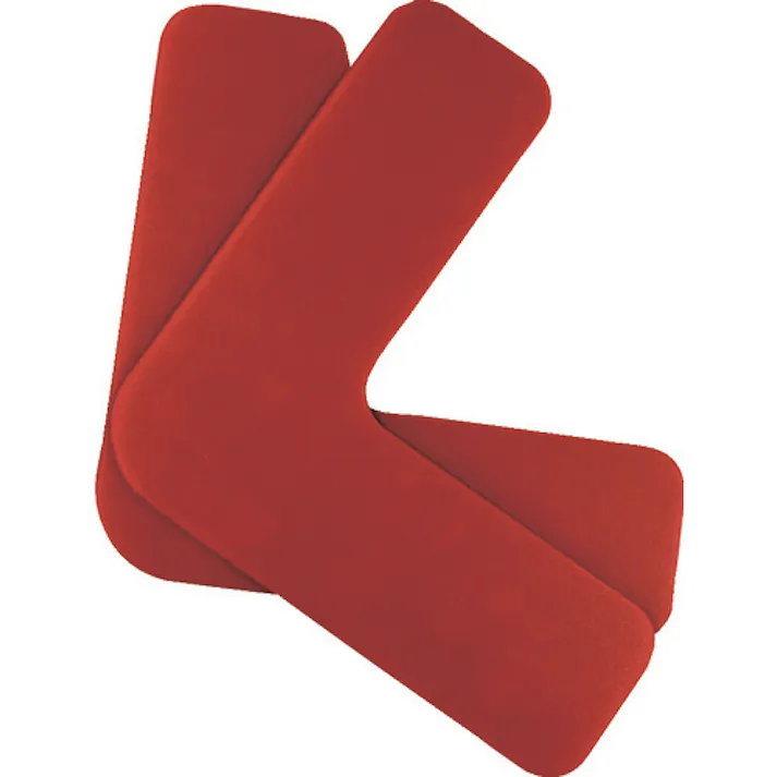 【CAINZ-DASH】セーフラン安全用品 高耐久5Sフロア表示ステッカー L型 10枚セット 150×150mm 赤 10941【別送品】