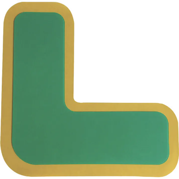 【CAINZ-DASH】セーフラン安全用品 高耐久5Sフロア表示ステッカー L型 10枚セット 150×150mm 緑 10943【別送品】