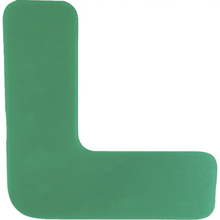 【CAINZ-DASH】セーフラン安全用品 高耐久5Sフロア表示ステッカー L型 10枚セット 150×150mm 緑 10943【別送品】