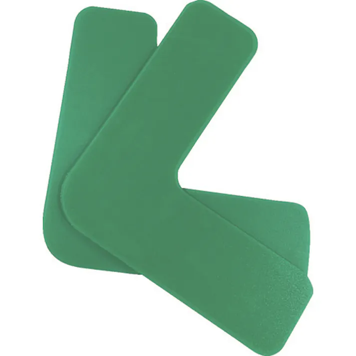 【CAINZ-DASH】セーフラン安全用品 高耐久5Sフロア表示ステッカー L型 10枚セット 150×150mm 緑 10943【別送品】