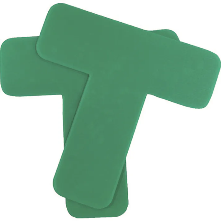 【CAINZ-DASH】セーフラン安全用品 高耐久5Sフロア表示ステッカー T型 10枚セット 150×150mm 緑 10947【別送品】