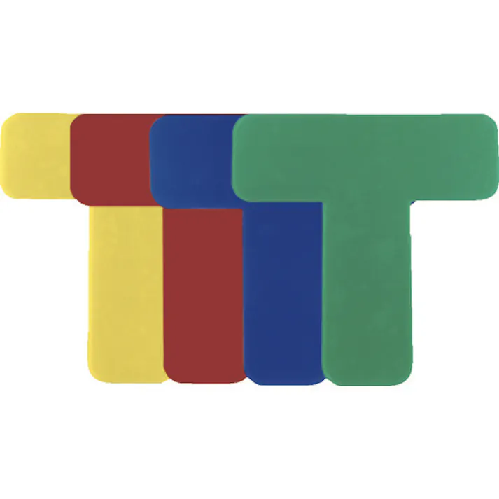 【CAINZ-DASH】セーフラン安全用品 高耐久5Sフロア表示ステッカー T型 10枚セット 150×150mm 緑 10947【別送品】