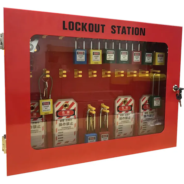 【CAINZ-DASH】セーフラン安全用品 ロックアウトステーション管理ボックス J2435【別送品】