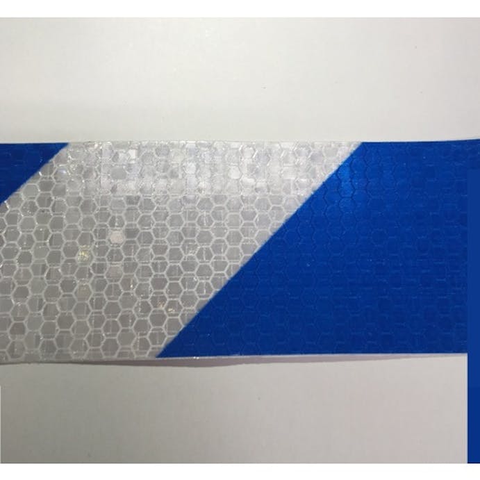 【CAINZ-DASH】セーフラン安全用品 高輝度反射テープ　青白　幅５０ｍｍ×５０ｍ 14358【別送品】