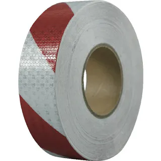 【CAINZ-DASH】セーフラン安全用品 高輝度反射テープ 赤白 幅50mm×50m 14359【別送品】