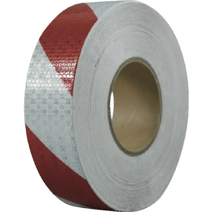 【CAINZ-DASH】セーフラン安全用品 高輝度反射テープ 赤白 幅50mm×50m 14359【別送品】