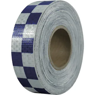 【CAINZ-DASH】セーフラン安全用品 高輝度反射テープ 青白格子 幅50mm×50m 14370【別送品】