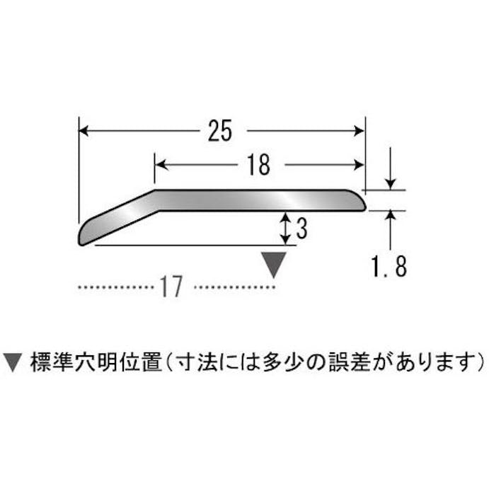 【CAINZ-DASH】アシスト 床金物２０－１１１Ｓヘの字押え　穴明　アルミシルバー　１／２定尺２．００Ｍ 20-111S24H【別送品】