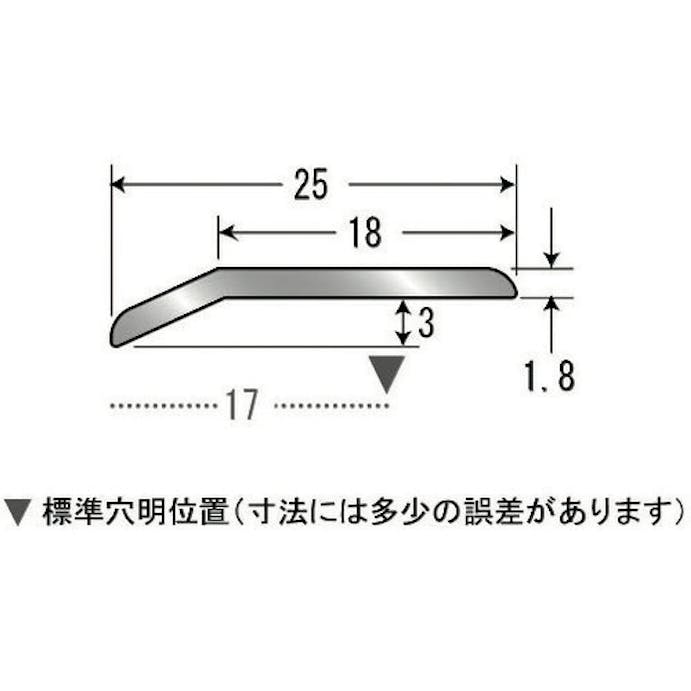 【CAINZ-DASH】アシスト 床金物２０－１１１Ｓヘの字押え　穴明　アルミシルバー　１／２定尺２．００Ｍ 20-111S24H【別送品】