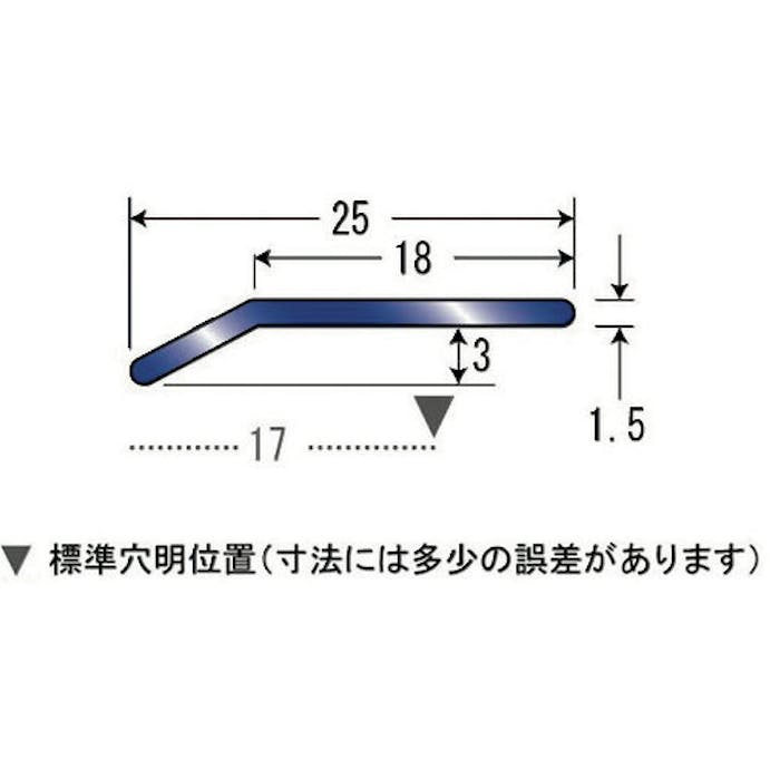 【CAINZ-DASH】アシスト ヘの字押え　床金物２０－１０１　穴明　ステンレス　１／２定尺２．００Ｍ 20-10124H【別送品】