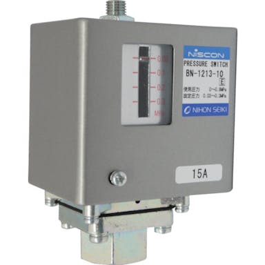 【CAINZ-DASH】日本精器 圧力スイッチ　設定圧力０．０３～０．３ＭＰａ BN-1213-10【別送品】