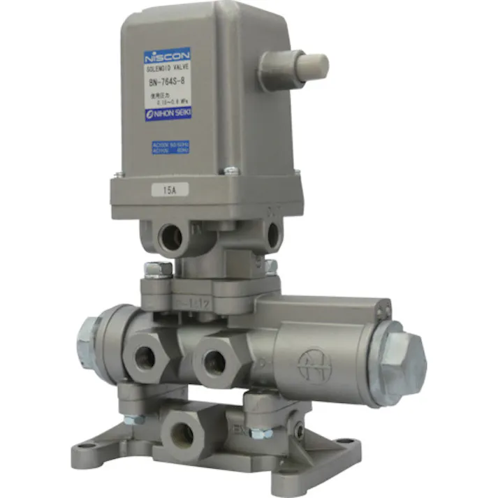 【CAINZ-DASH】日本精器 4方向電磁弁 8A AC100V 76シリーズ BN-764S-8-E100【別送品】