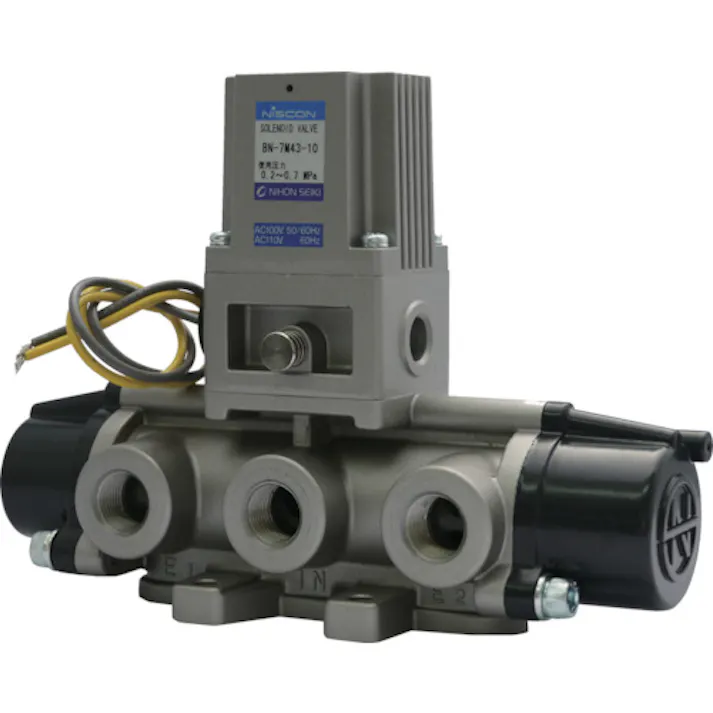 【CAINZ-DASH】日本精器 4方向電磁弁10AAC100V7Mシリーズシングル BN-7M43-10-E100【別送品】