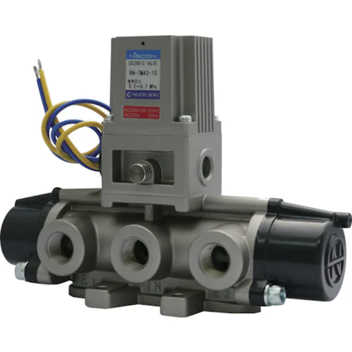 【CAINZ-DASH】日本精器 4方向電磁弁10AAC200V7Mシリーズシングル BN-7M43-10-E200【別送品】