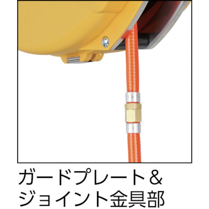 【CAINZ-DASH】日平機器 ハンディーエアーリール（ブレーキ付）　ホース内径６．４×外径１０ｍｍ　黒 HAP-210JS-BG【別送品】