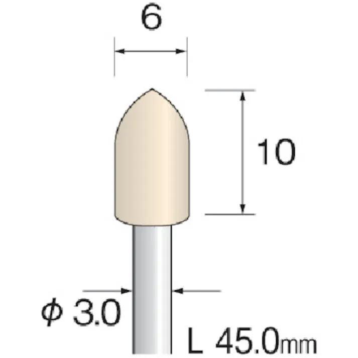 【CAINZ-DASH】ミニター フェルトバフ ハード Φ6 (10本入) GA2181【別送品】
