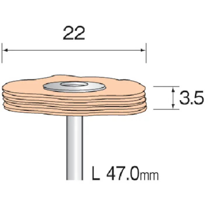 【CAINZ-DASH】ミニター 積層バフ コットン Φ22 (10本入) GA4302【別送品】
