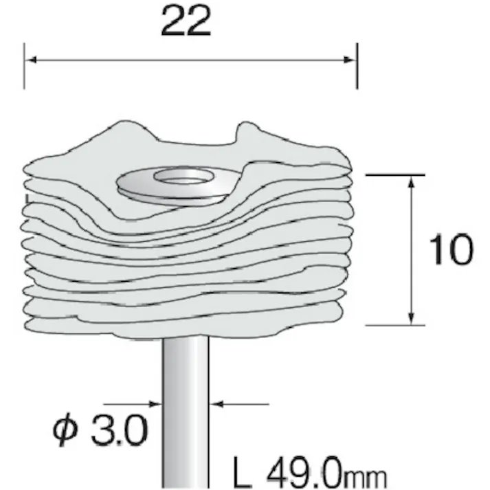 【CAINZ-DASH】ミニター 積層バフ フランネル Φ22 (10本入) GA4411【別送品】